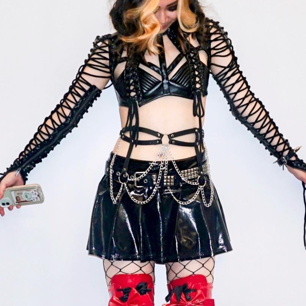 Club exx rude awakening long sleeve lace up top